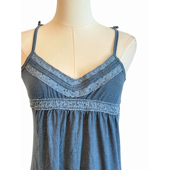 Hollister Y2K Babydoll Lace Trim Cami Size L  Bella Swan Blue Elena Gilbert - Picture 2 of 9